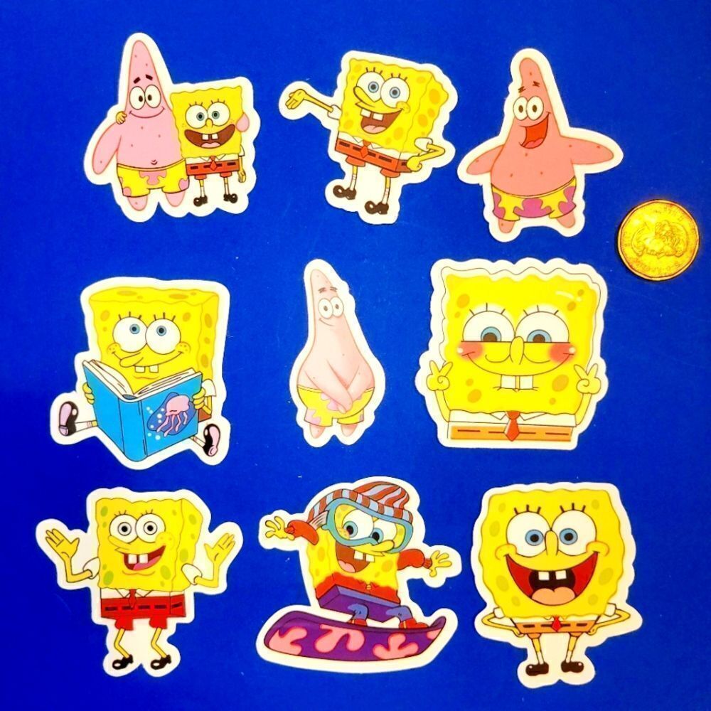 3/$20 Brand New 9x Waterproof Spongebob Stickers #6